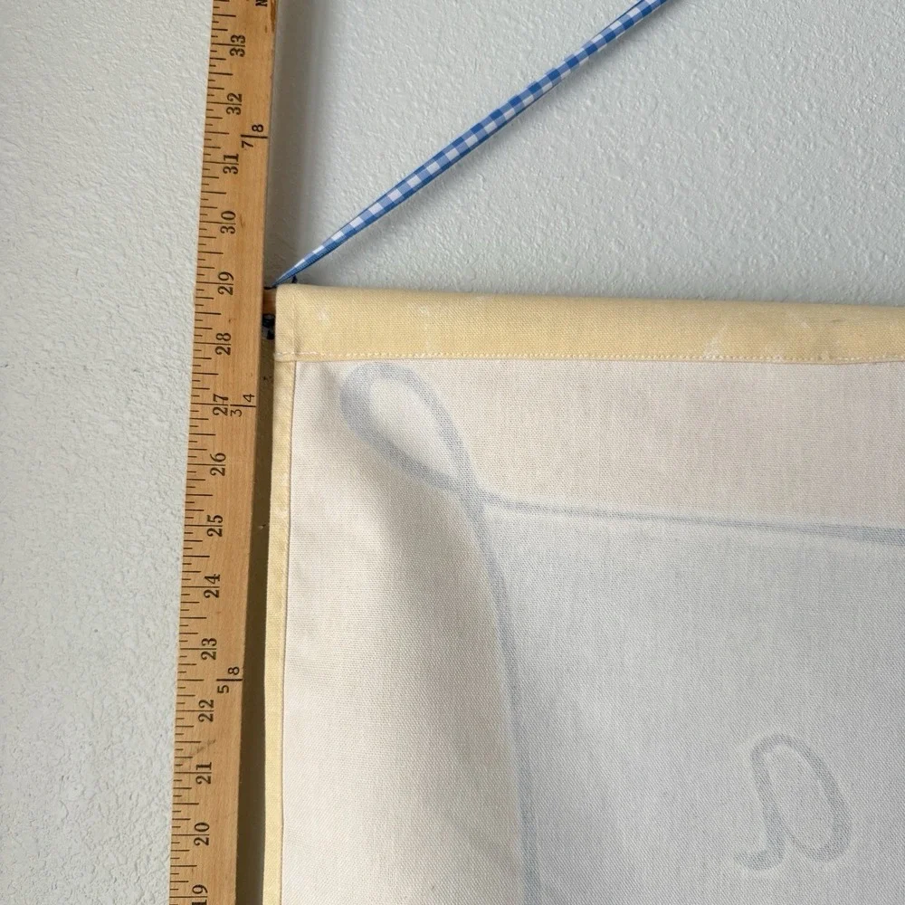 Vtg Y2k Pottery Barn Kids Baby Boy Sheep Canvas Wall Hanging‎ Art Banner Decor